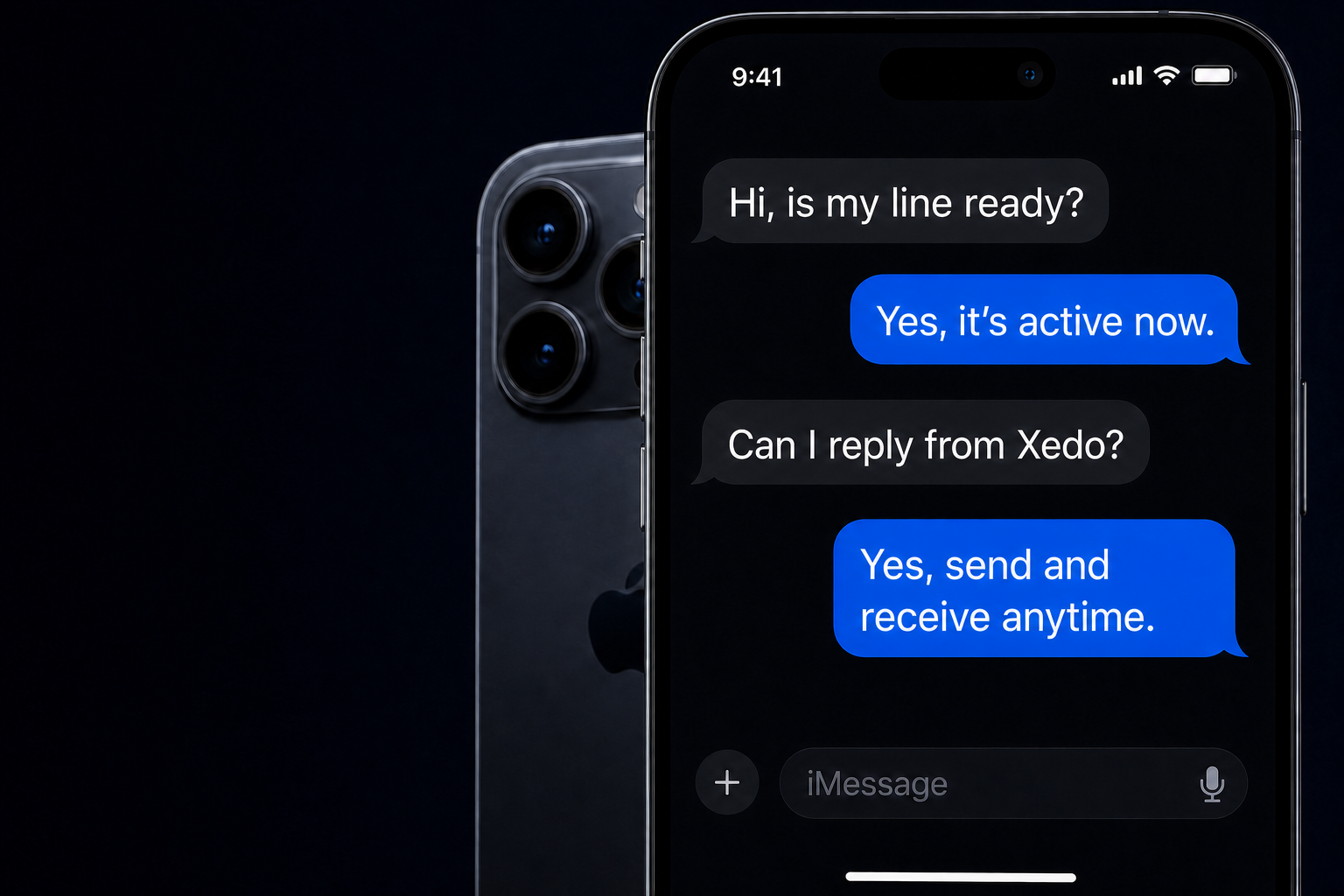 iPhone displaying a clear Blue Relay iMessage conversation